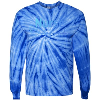 Nurse Heartbeat With Stethoscope Er Nurse Great Gift Tie-Dye Long Sleeve Shirt