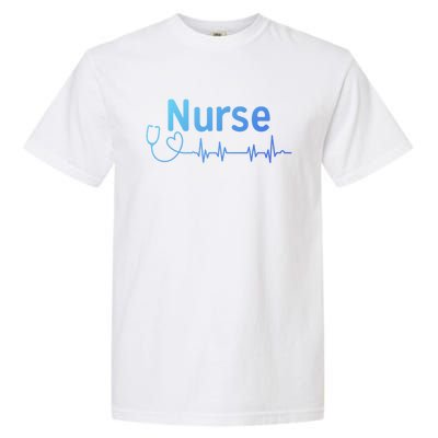 Nurse Heartbeat With Stethoscope Er Nurse Great Gift Garment-Dyed Heavyweight T-Shirt