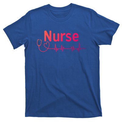 Nurse Heartbeat With Stethoscope Er Nurse Great Gift T-Shirt