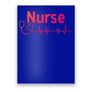 Nurse Heartbeat With Stethoscope Er Nurse Great Gift Poster