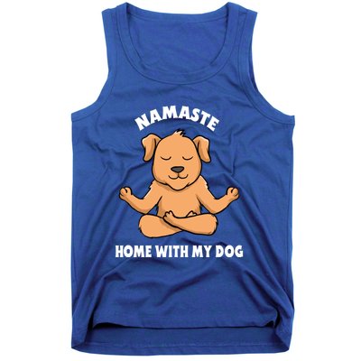 Namaste Home With My Dog Funny Dog Lover Yoga Gift Tank Top