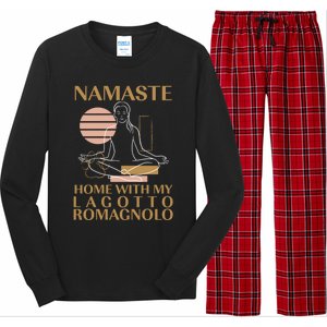 Namaste Home With My Lagotto Romagnolo Sayings Dog Lover Meaningful Gift Long Sleeve Pajama Set