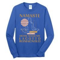 Namaste Home With My Lagotto Romagnolo Sayings Dog Lover Meaningful Gift Tall Long Sleeve T-Shirt