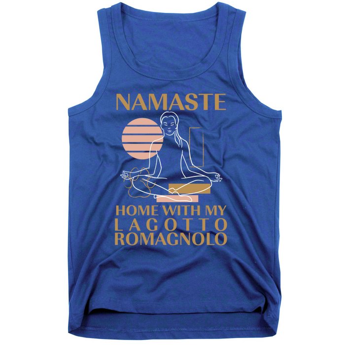 Namaste Home With My Lagotto Romagnolo Sayings Dog Lover Meaningful Gift Tank Top