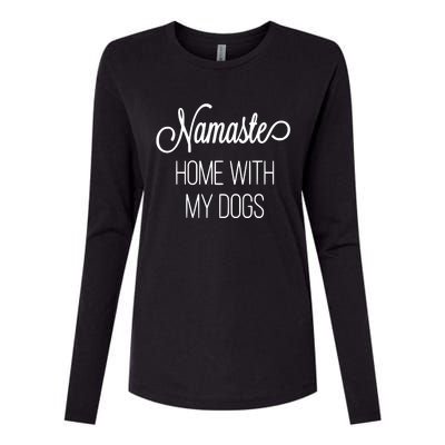 Namaste Home With My Dog Graphic Designed Gift Womens Cotton Relaxed Long Sleeve T-Shirt