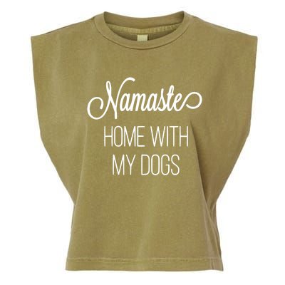 Namaste Home With My Dog Graphic Designed Gift Garment-Dyed Women's Muscle Tee