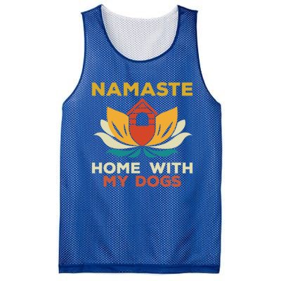 Namaste Home With My Dogs Funny Yoga Gift Mesh Reversible Basketball Jersey Tank