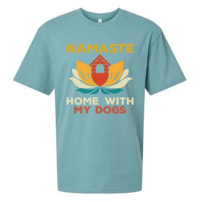 Namaste Home With My Dogs Funny Yoga Gift Sueded Cloud Jersey T-Shirt