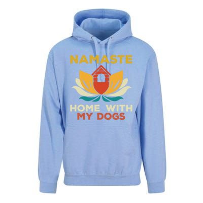 Namaste Home With My Dogs Funny Yoga Gift Unisex Surf Hoodie