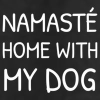 Namaste Home With My Dog Yoga Lover Cute Introvert Dog Funny Gift 7 Panel Mesh Trucker Snapback Hat