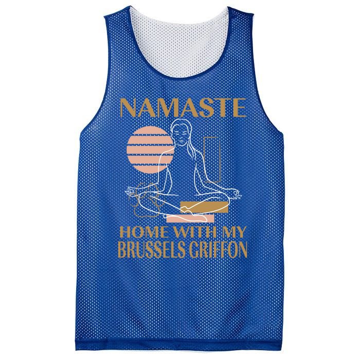 Namaste Home With My Brussels Griffon Sayings Dog Lover Gift Mesh Reversible Basketball Jersey Tank