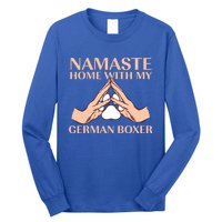 Namaste Home With My Ger Boxer Dog Lover Deutscher Boxer Gift Long Sleeve Shirt