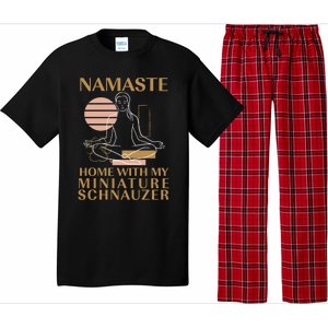 Namaste Home With My Miniature Schnauzer Sayings Dog Lover Gift Pajama Set