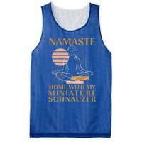 Namaste Home With My Miniature Schnauzer Sayings Dog Lover Gift Mesh Reversible Basketball Jersey Tank