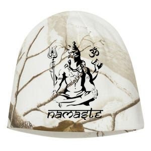 Namaste Hands Yoga Shiva Drawing Cool Meditation Namaste Kati - Camo Knit Beanie