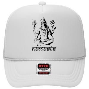 Namaste Hands Yoga Shiva Drawing Cool Meditation Namaste High Crown Mesh Back Trucker Hat