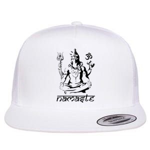 Namaste Hands Yoga Shiva Drawing Cool Meditation Namaste Flat Bill Trucker Hat