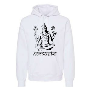 Namaste Hands Yoga Shiva Drawing Cool Meditation Namaste Premium Hoodie