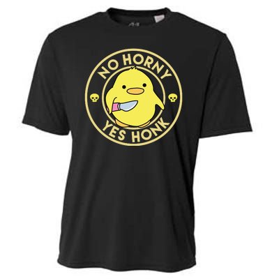 No Horny Yes Honk Funny Chick Cooling Performance Crew T-Shirt