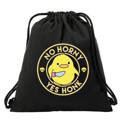 No Horny Yes Honk Funny Chick Drawstring Bag