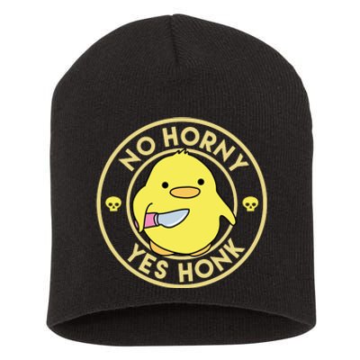 No Horny Yes Honk Funny Chick Short Acrylic Beanie