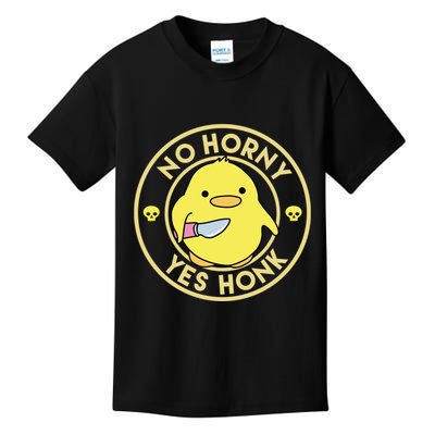 No Horny Yes Honk Funny Chick Kids T-Shirt