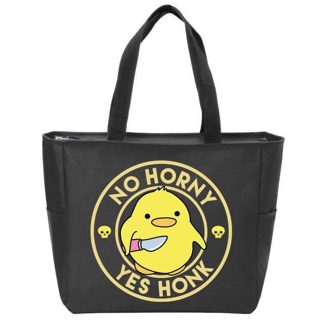 No Horny Yes Honk Funny Chick Zip Tote Bag