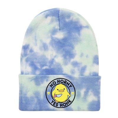 No Horny Yes Honk Funny Chick Tie Dye 12in Knit Beanie