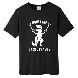 Now I Am Unstoppable Funny TRex Tall Fusion ChromaSoft Performance T-Shirt