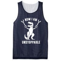 Now I Am Unstoppable Funny TRex Mesh Reversible Basketball Jersey Tank