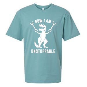 Now I Am Unstoppable Funny TRex Sueded Cloud Jersey T-Shirt