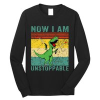 Now I am Unstoppable TRex Funny Dinosaur Retro Vintage Long Sleeve Shirt