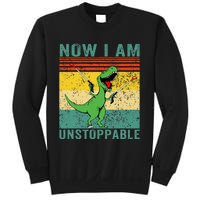 Now I am Unstoppable TRex Funny Dinosaur Retro Vintage Sweatshirt