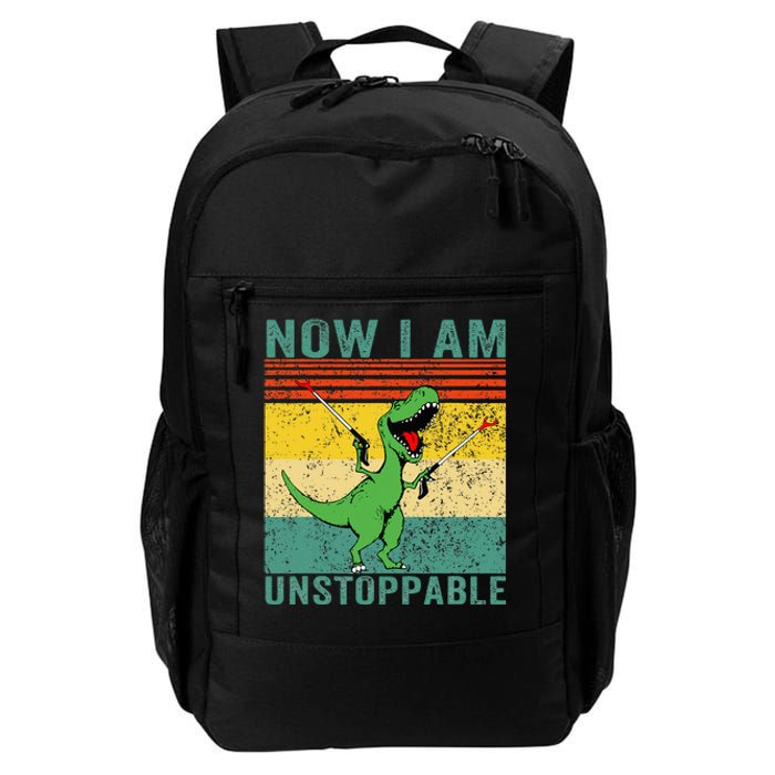 Now I am Unstoppable TRex Funny Dinosaur Retro Vintage Daily Commute Backpack