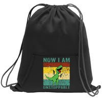 Now I am Unstoppable TRex Funny Dinosaur Retro Vintage Sweatshirt Cinch Pack Bag