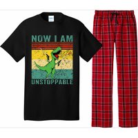 Now I am Unstoppable TRex Funny Dinosaur Retro Vintage Pajama Set