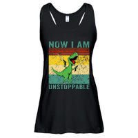 Now I am Unstoppable TRex Funny Dinosaur Retro Vintage Ladies Essential Flowy Tank