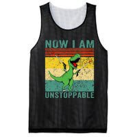 Now I am Unstoppable TRex Funny Dinosaur Retro Vintage Mesh Reversible Basketball Jersey Tank