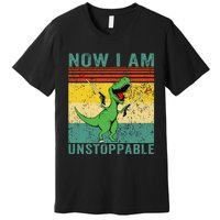 Now I am Unstoppable TRex Funny Dinosaur Retro Vintage Premium T-Shirt