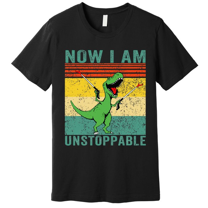 Now I am Unstoppable TRex Funny Dinosaur Retro Vintage Premium T-Shirt