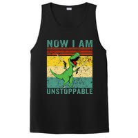 Now I am Unstoppable TRex Funny Dinosaur Retro Vintage PosiCharge Competitor Tank