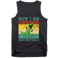 Now I am Unstoppable TRex Funny Dinosaur Retro Vintage Tank Top