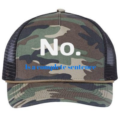 No Is A Complete Sentence Retro Rope Trucker Hat Cap