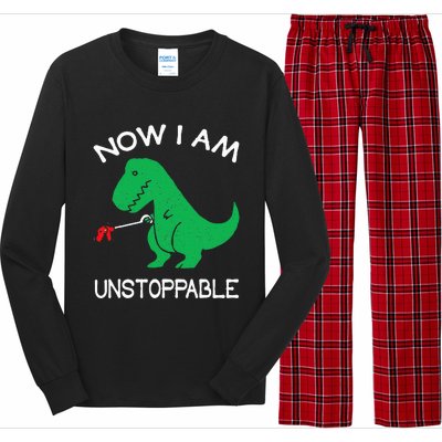 Now I Am Unstoppable Funny Trex Long Sleeve Pajama Set