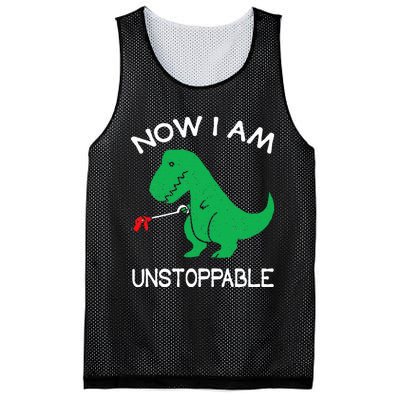 Now I Am Unstoppable Funny Trex Mesh Reversible Basketball Jersey Tank