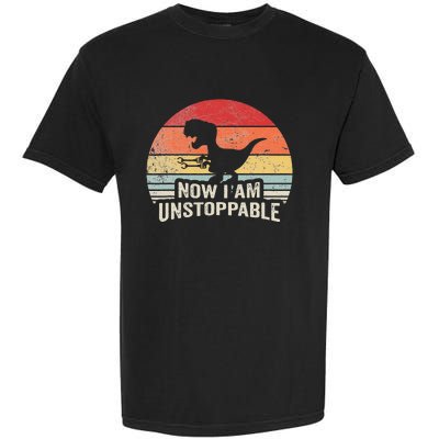 Now I Am Unstoppable Funny Trex Gifts Vintage Garment-Dyed Heavyweight T-Shirt