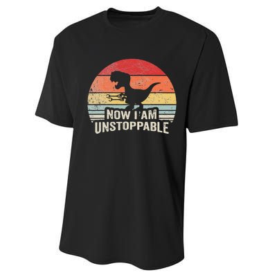 Now I Am Unstoppable Funny Trex Gifts Vintage Performance Sprint T-Shirt