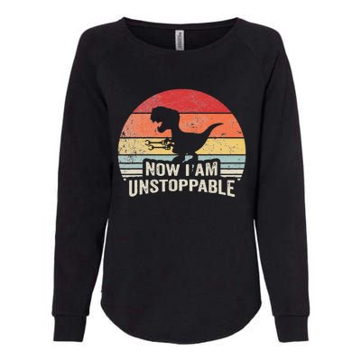 Now I Am Unstoppable Funny Trex Gifts Vintage Womens California Wash Sweatshirt