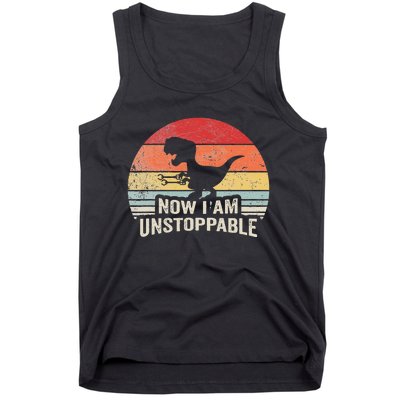 Now I Am Unstoppable Funny Trex Gifts Vintage Tank Top