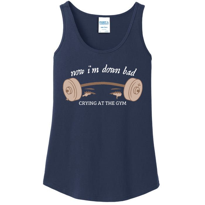 Now I Am Down Bad Crying At The Gym Ladies Essential Tank